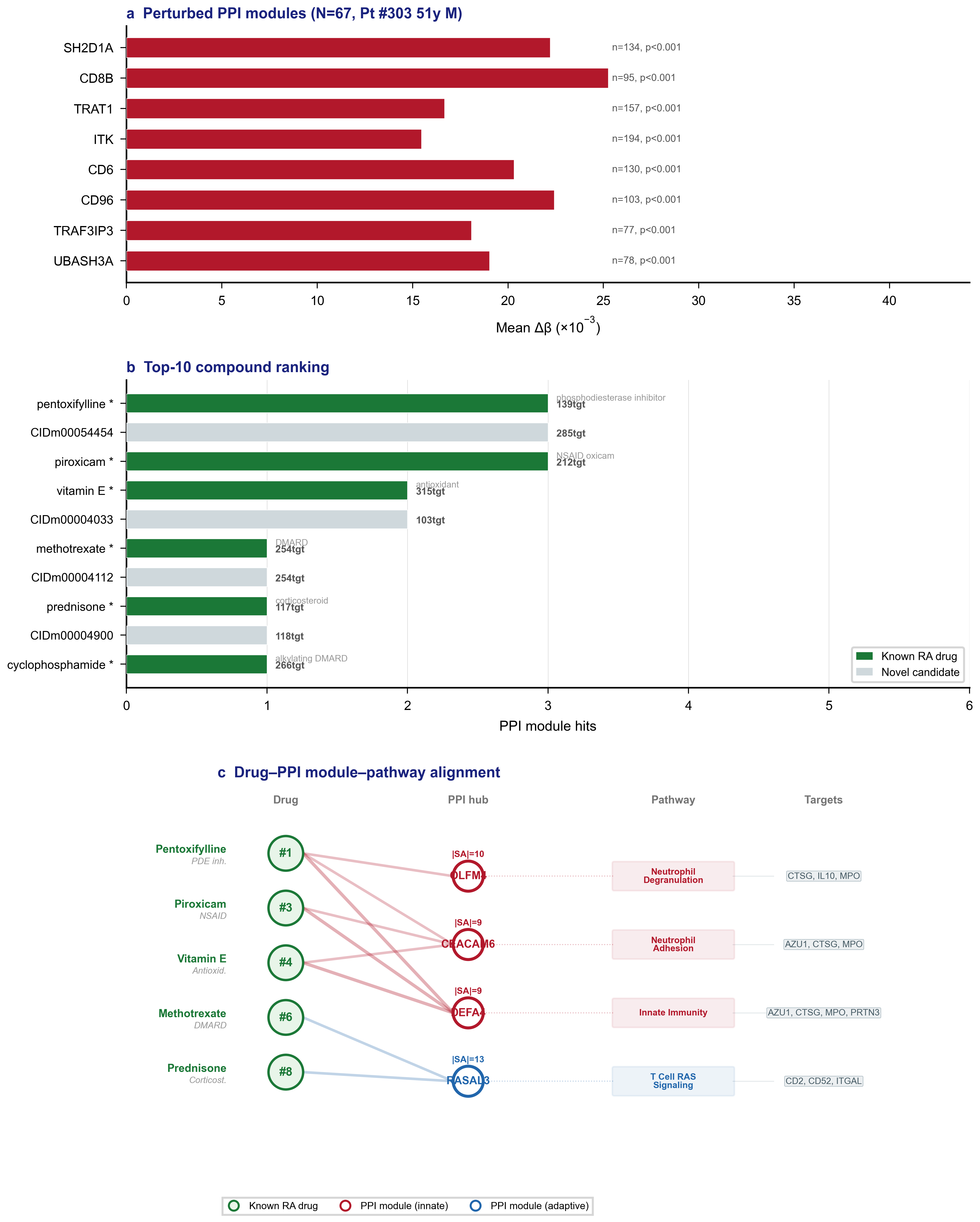 Complete four-layer evidence chain for an RA patient
